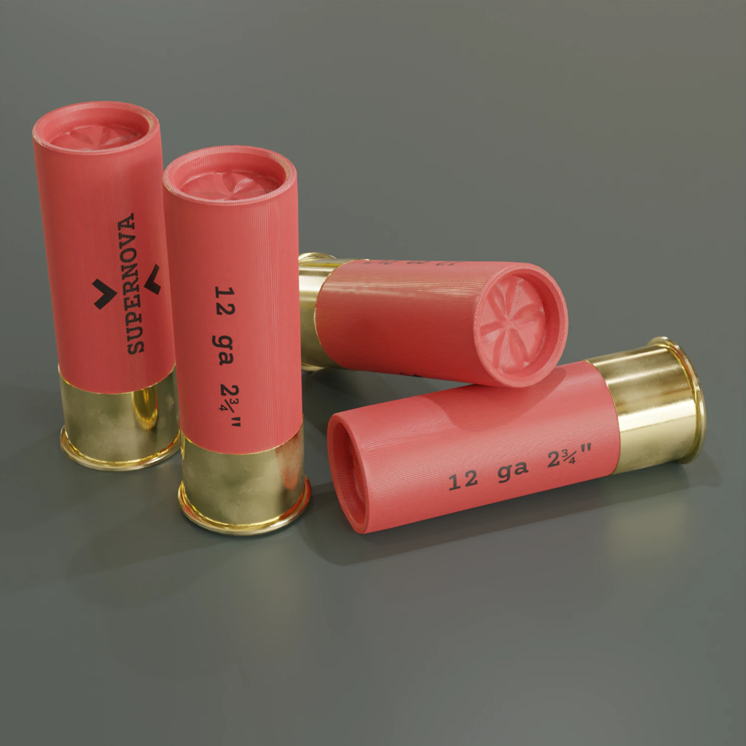 12 Gauge shell 3D Model .c4d .max .obj .3ds .fbx .stl .blend 