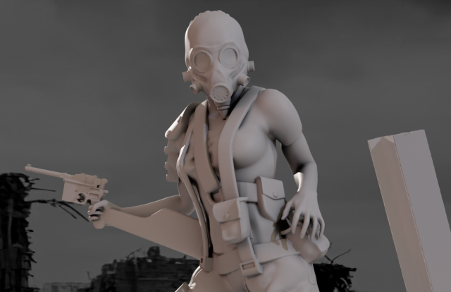 Scavenger Charlie 1-35 scale miniature Model do druku 3D .c4d .max .obj .3ds .fbx .stl .blend 
