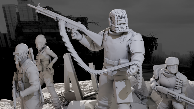 Scavengers pack FULL Diorama 3D Baskı Modeli .c4d .max .obj .3ds .fbx .stl .blend 