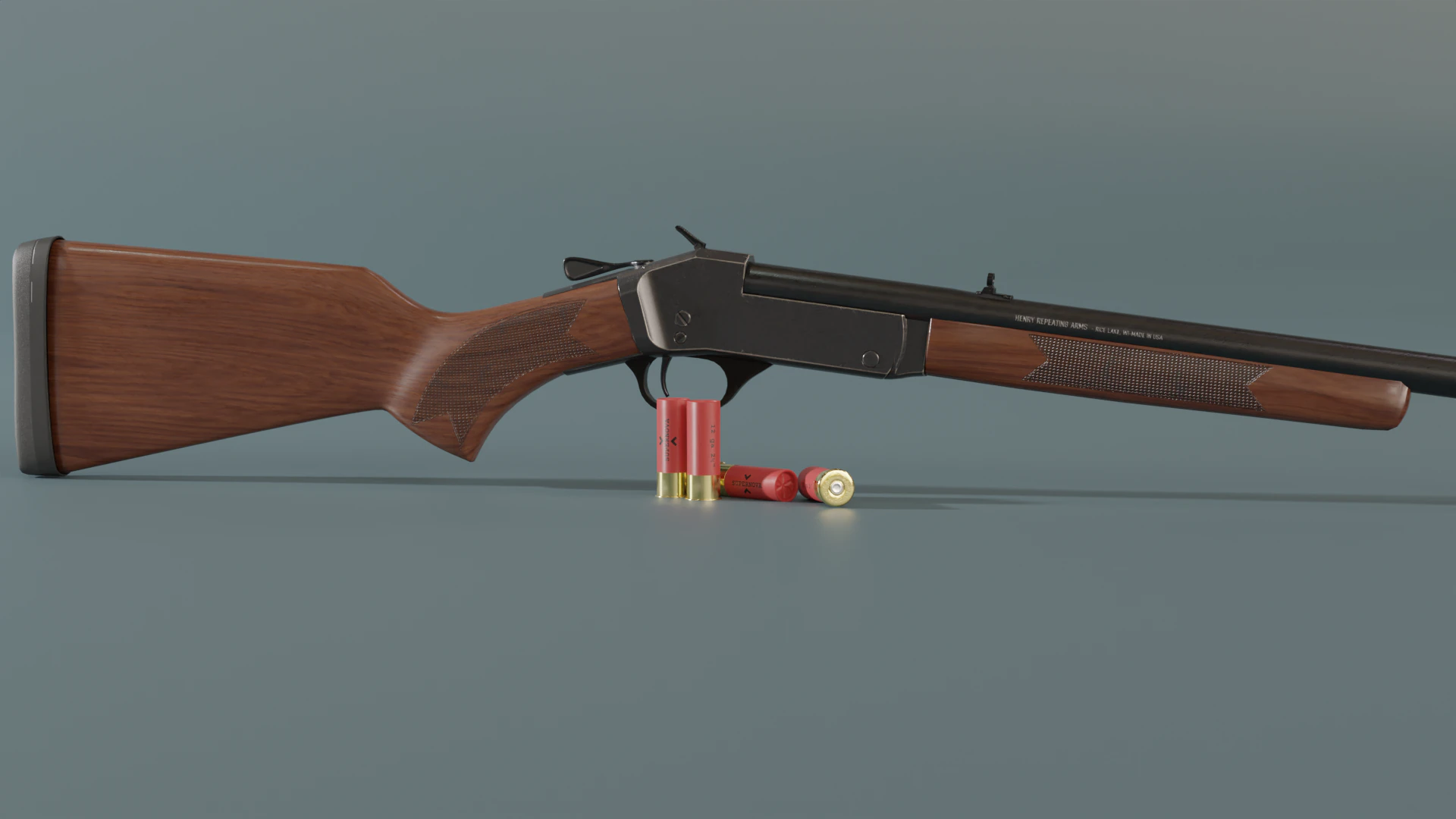Henry Single Shot Shotgun pronto para jogo Modelo 3D .c4d .max .obj .3ds .fbx .stl .blend