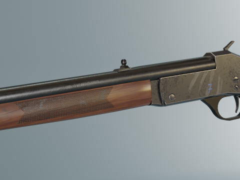 Henry Single Shot Shotgun Game-Ready 3D Модель