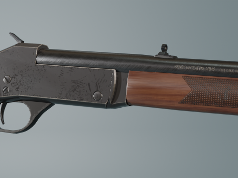 Henry Single Shot Shotgun Game-Ready 3D Модель