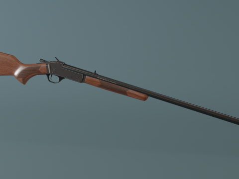 Henry Single Shot Shotgun Game-Ready 3D Модель