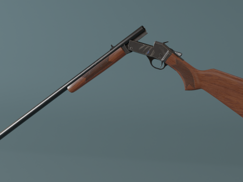 Henry Single Shot Shotgun Game-Ready 3D Модель