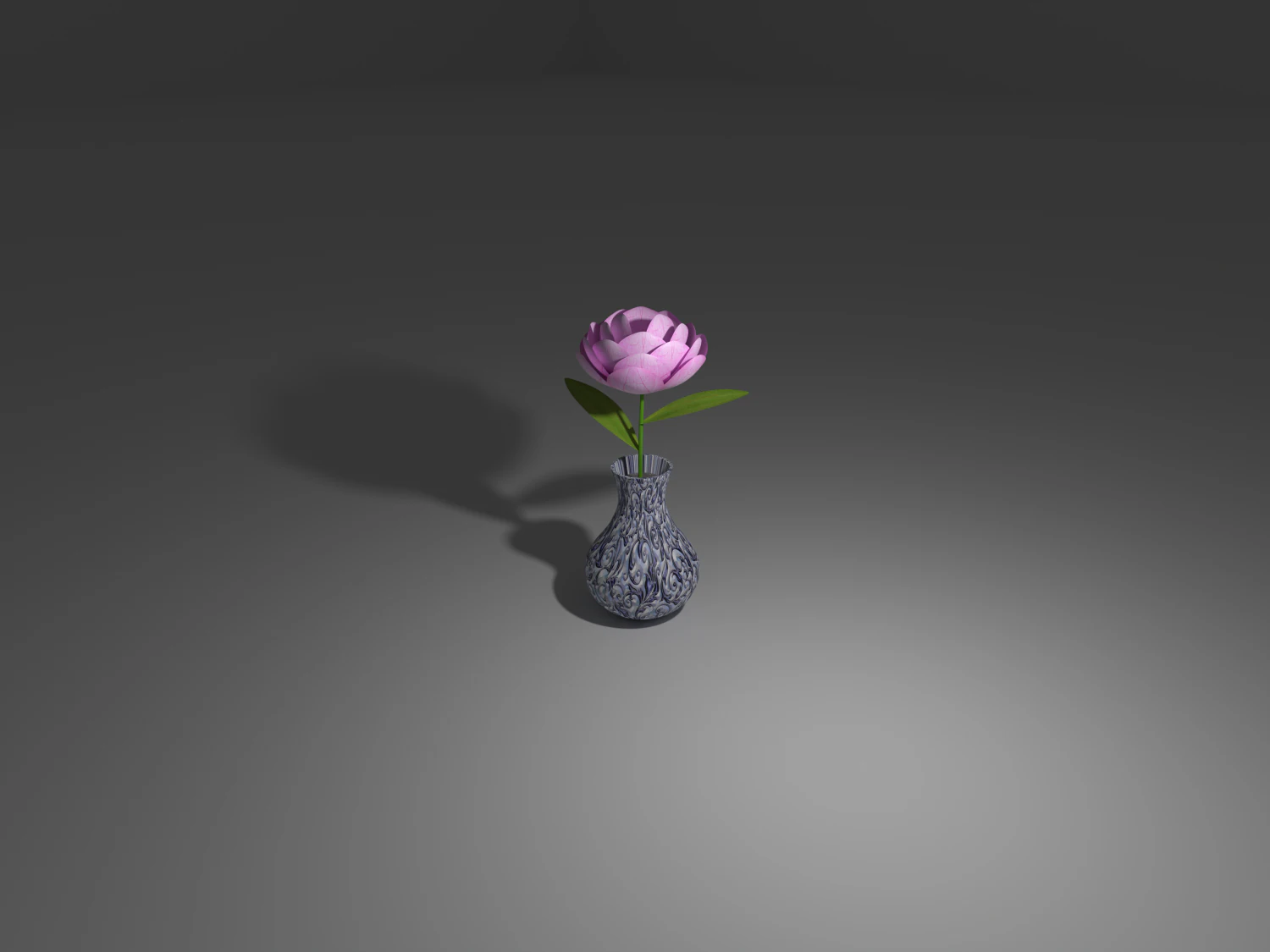 A flower in a vase 3D Model .c4d .max .obj .3ds .fbx .stl .blend 