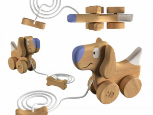 Деревянная каталка для собак от DEDDA 3D Модель