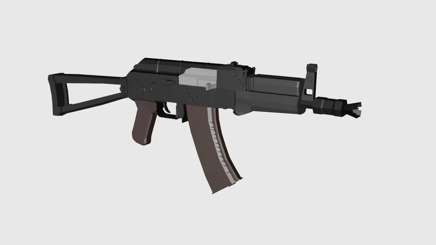 AK-74U Low Poly 3D Model .c4d .max .obj .3ds .fbx .stl .blend