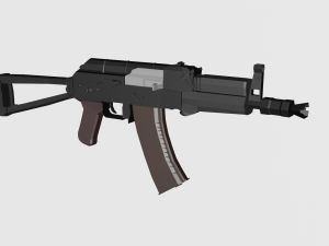AK-74U Low Poly 3D Model