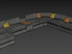 Living room sofa 3D Model