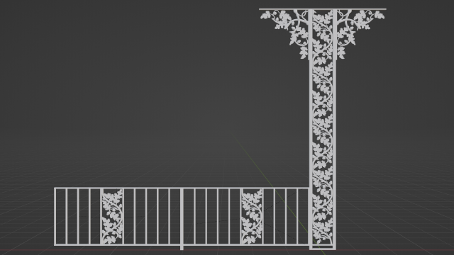 Landeau Wrought Iron Rail 3D मॉडल .c4d .max .obj .3ds .fbx .stl .blend 