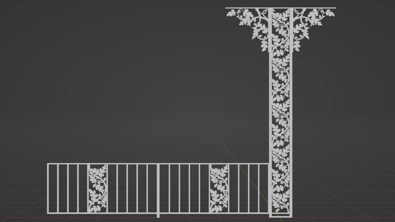Landeau Wrought Iron Rail 3D Model .c4d .max .obj .3ds .fbx .stl .blend 