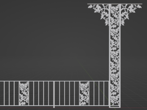 Landeau Wrought Iron Rail 3D Model