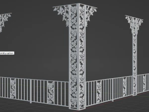 Landeau Wrought Iron Rail 3D Model