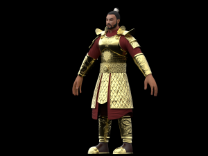 Ancient Chinese Samurai Warrior 3D Model