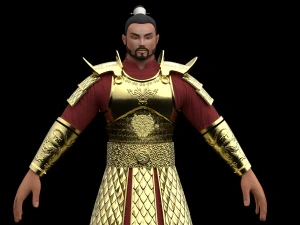 Ancient Chinese Samurai Warrior 3D Model