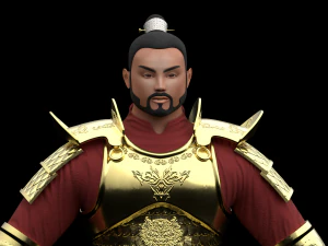 Ancient Chinese Samurai Warrior 3D Model