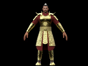 Ancient Chinese Samurai Warrior 3D Model