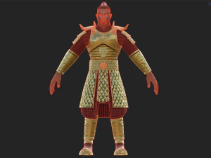 Ancient Chinese Samurai Warrior 3D Model