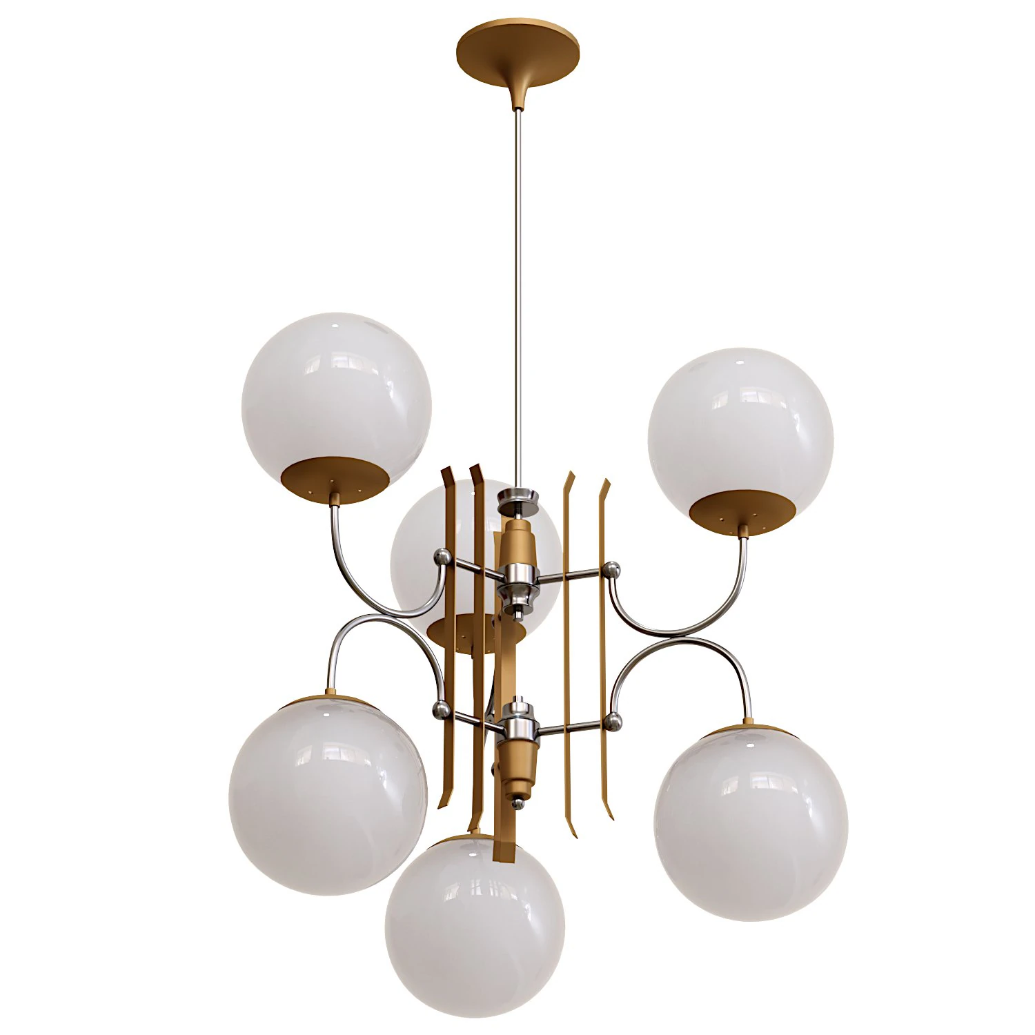 STILNOVO 6-LIGHT CHANDELIER 3D Model .c4d .max .obj .3ds .fbx .stl .blend 