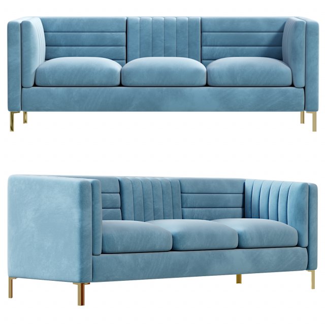 3 Seater Chesterfield Sofa Model 3D .c4d .max .obj .3ds .fbx .stl .blend 