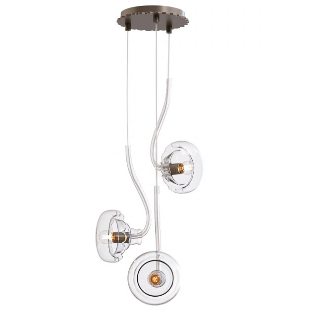 Ikebana 3-Light Pendant Lamp by Romani Saccani Architetti 3D Model .c4d .max .obj .3ds .fbx .stl .blend 