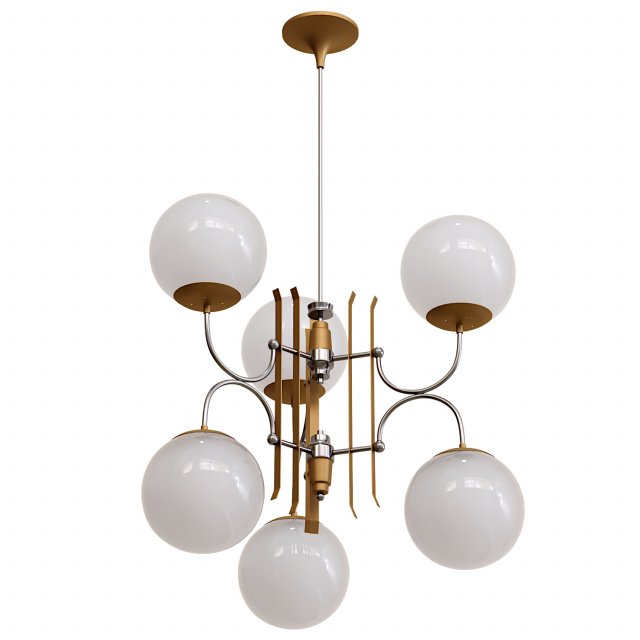 STILNOVO 6-LIGHT CHANDELIER Model 3D .c4d .max .obj .3ds .fbx .stl .blend 