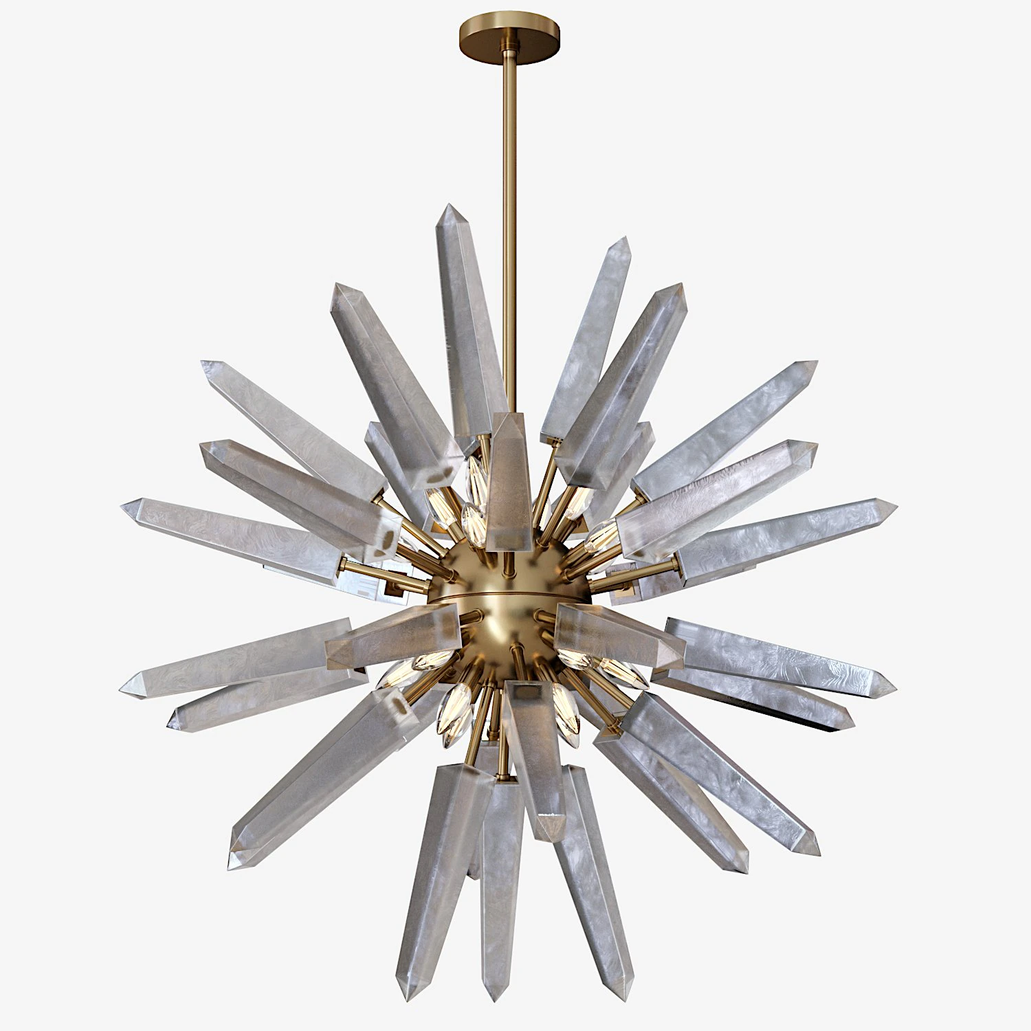 Natural White Quartz Pendant Lamp by Aver 3D Model .c4d .max .obj .3ds .fbx .stl .blend