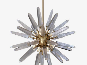 Candeeiro pendente de quartzo branco natural da Aver Modelo 3D