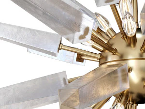 Natural White Quartz Pendant Lamp by Aver 3D Model