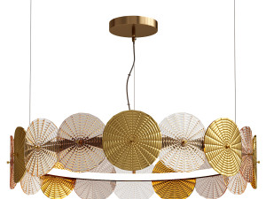 Dandelion Gold and Transparent Chandelier 3D Model
