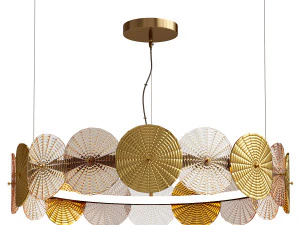 Lustre pissenlit doré et transparent Modèle 3D