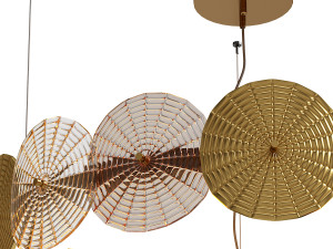 Dandelion Gold and Transparent Chandelier 3D Model