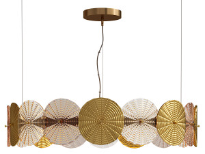 Dandelion Gold and Transparent Chandelier 3D Model