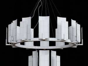 CARRARA MARBLE ROUND 2-TIER CHANDELIER 3D Model