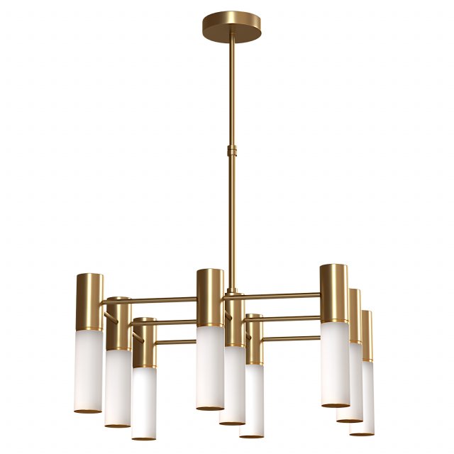 Etoile 9-Lights Natural Brass White Glass Chandeliers Modelo 3D .c4d .max .obj .3ds .fbx .stl .blend 