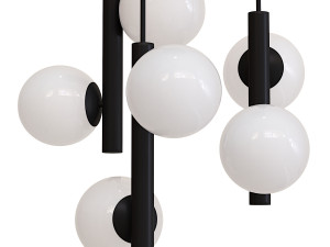 Tin Tin S3 Suspension Lamp Black Marchetti chandelier Model 3D