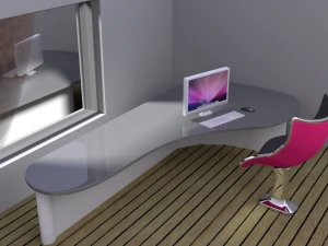 Red chair for office 3D Model