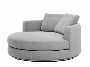 Hamilton Round Performance Fabric Swivel 15 Seater Armchair 3D Model