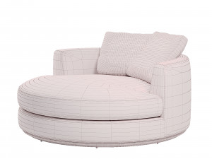 Hamilton Round Performance Fabric Swivel 15 Seater Armchair 3D Модель