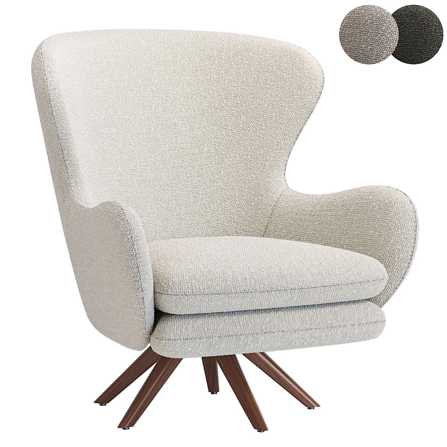 Powell Boucle Wingback Accent Chair 3D Model .c4d .max .obj .3ds .fbx .stl .blend