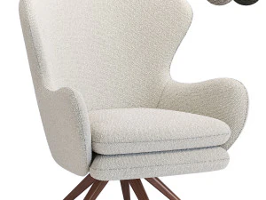 Powell Boucle Wingback Accent Chair 3D Model
