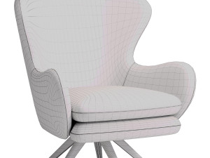 Powell Boucle Wingback Accent Chair 3D Model
