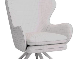 Powell Boucle Wingback Accent Chair 3D Model