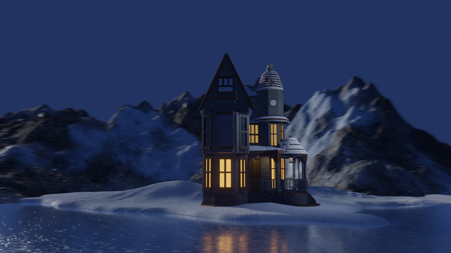 House 3D Model .c4d .max .obj .3ds .fbx .stl .blend 