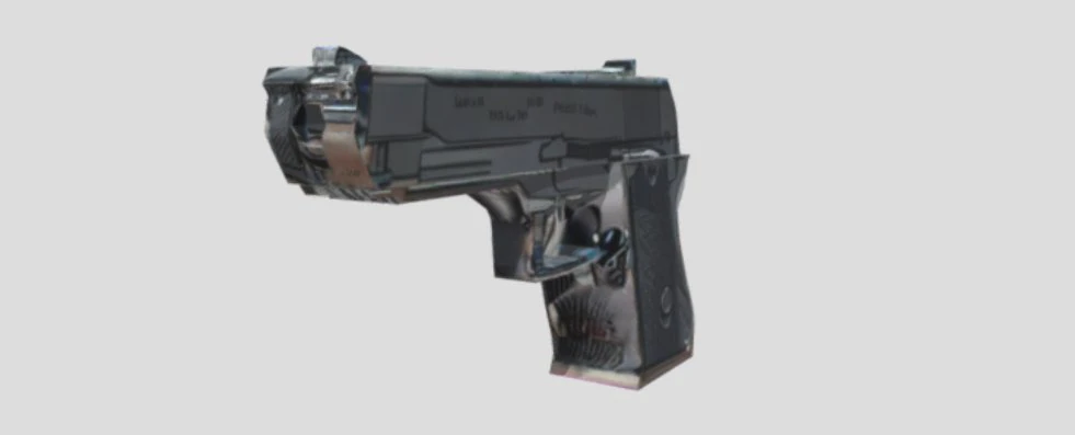Low Poly Pistol 3D Model .c4d .max .obj .3ds .fbx .stl .blend