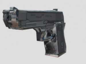 Pistolet Low Poly Model 3D