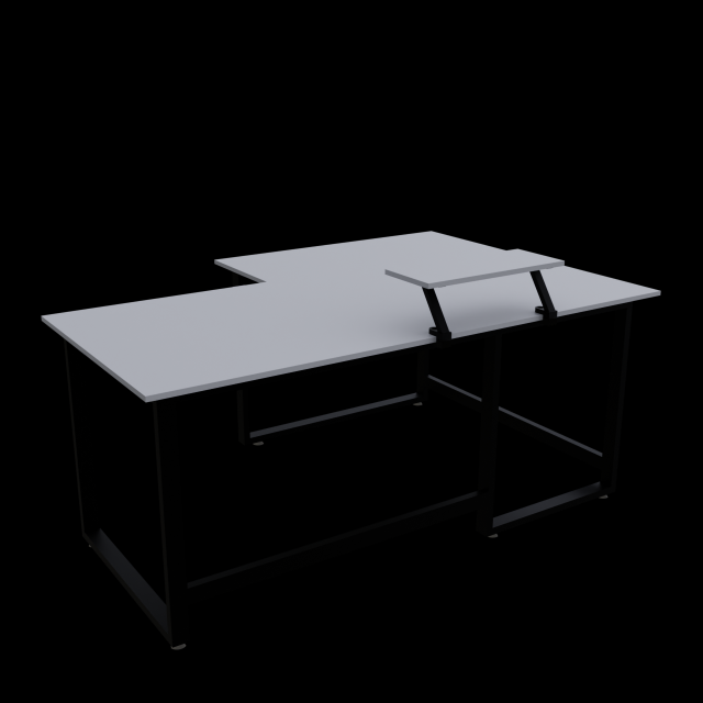 Angled computer desk 3D 모델 .c4d .max .obj .3ds .fbx .stl .blend 