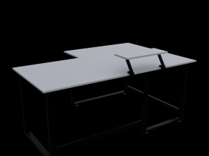 Angled computer desk 3D Model
