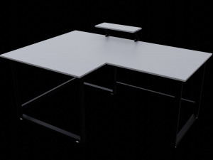 Angled computer desk 3D 모델