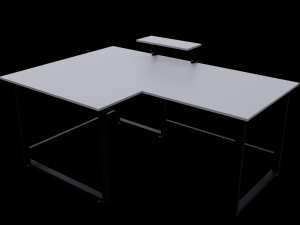 Angled computer desk 3D 모델